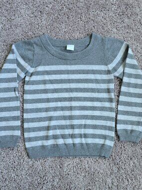 Edgehill Collection Gray White Striped Knit Pullover Preppy Sweater Youth Kids 6